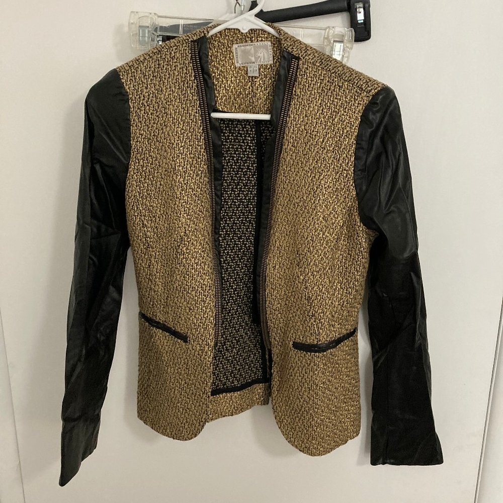 Vintage Alberto Makali Knit & Faux Leather Coat